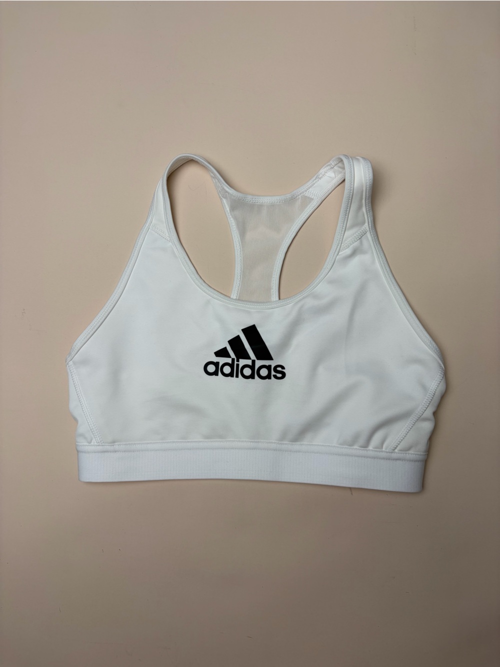 Adidas White Racerback Sports Bra Women’s Estimated Medium